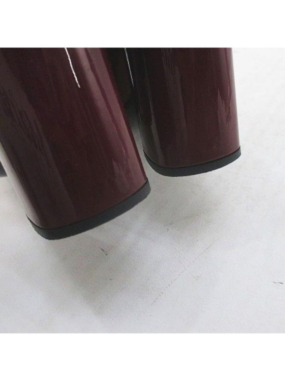 Prada Heels Loafers Silver Chain 35 Bordeaux Enamel - Picture 8 of 8